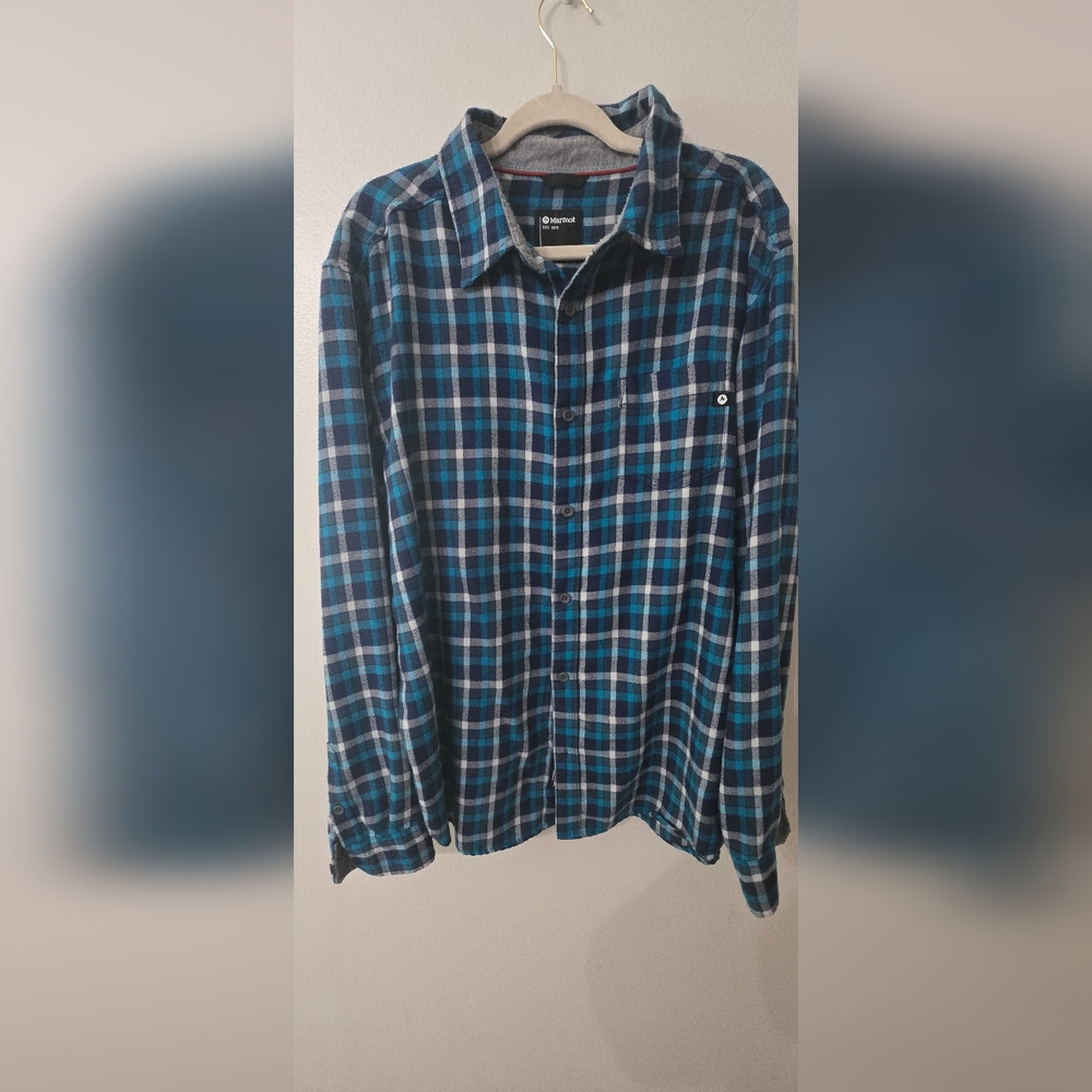 Marmot Men's Blue Plaid Jacket